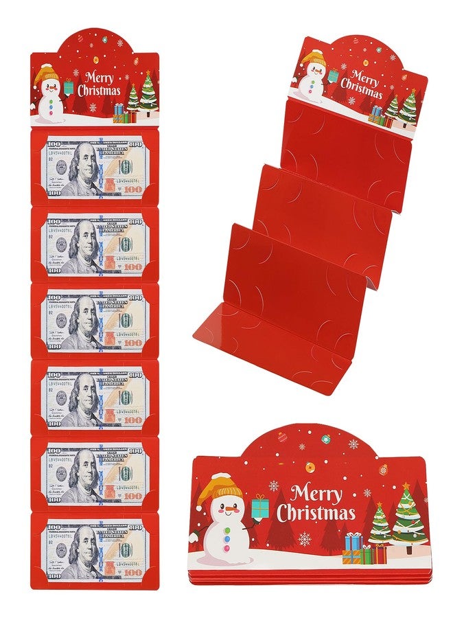 MoKo Christmas Money Holder for Cash, Money Holders for Christmas Gifts, Foldable Gift Card Holder with 6 Slots, Xmas Party Santa Cash Gift Card Supplies, Red - Image 1